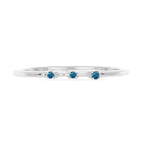 BUY 925 SILVER REAL BLUE DIAMOND DOUBLE-CUT GEMSTONE RING